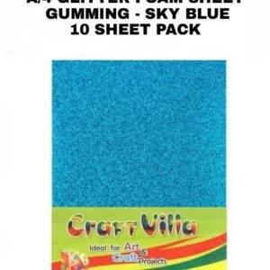 Craft Villa A/4 Glitter Foam Sheet Gumming - Sky Blue