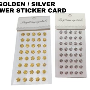 Golden / Silver Flower Sticker Card