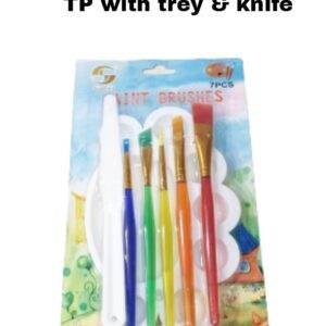 Painting Brush TP With Trey & Knife - 7 Pcs Set