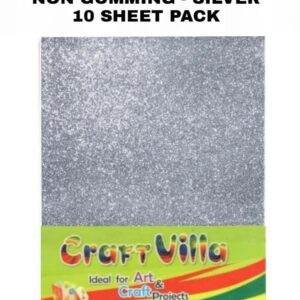 Craft Villa A/4 Glitter Foam Sheet Non-Gumming - Silver