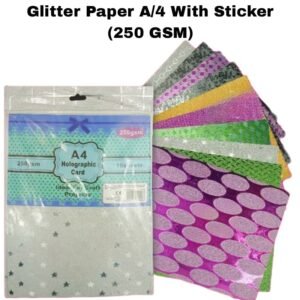 Glitter Paper A/4 With Sticker (250 GSM)