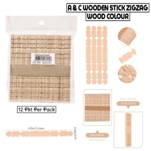 A&C Zigzag Wooden Stick Plain - S011-A