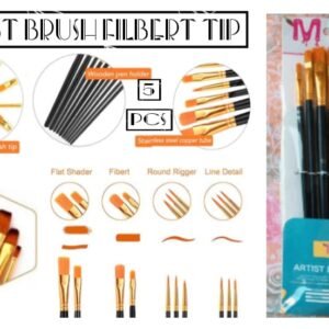 Artist Brush Filbert Tip - 5 Pcs Set