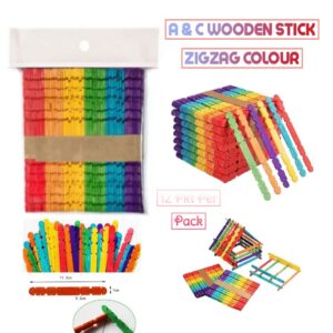 A&C Zigzag Wooden Stick Colour - S011-B