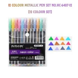 12 Colour Metallic Pen Set No.HC-6407-12 (12 Col Set)