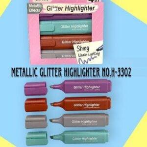 Metallic Glitter Highlighter No.H-3302 (4 Pc Set)