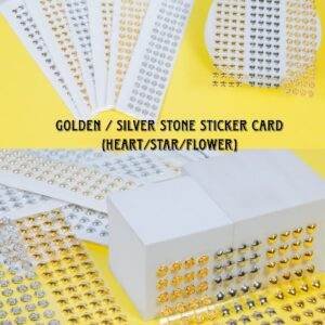 Golden / Sliver Stone Sticker Card ( Heart/Star/Flower)