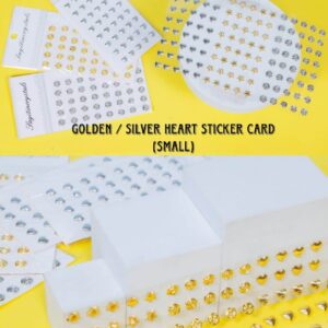 Golden / Silver Heart Sticker Card