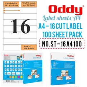 Oddy Size - A/4 Paper Labels No. ST-16A4100