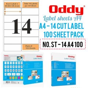Oddy Size - A/4 Paper Labels No. ST-14A4100