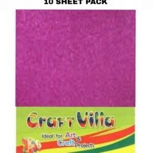 Craft Villa A/4 Glitter Foam Sheet Non-Gumming - Pink