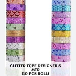 Glitter Tape Designer 5 MTR (10 Pcs Roll)