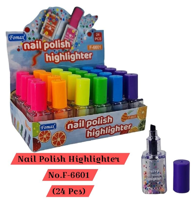 SKS Nail Polish Shape Fruity Highlighter Pens for Kids- Pack of 5 Pens  (Assorted Colors) : Amazon.in: Office Products
