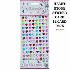 Heart Stone Sticker Card M/C (104 Stones)