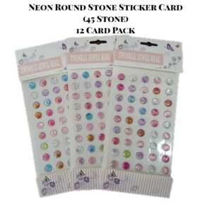 Neon Round Stone Sticker Card (45 Stones)