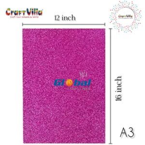 Craft Villa A/3 Glitter Foam Sheet Non Gumming – Dark Pink