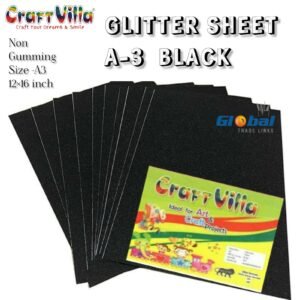 Craft Villa A/3 Glitter Foam Sheet Non Gumming – Black