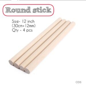 Wooden Round Stick 12mm – 12 Inch (4 Pc) WRS-4