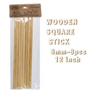 Wooden Square Stick 8mm – 12 Inch (8 Pc)