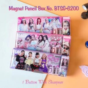 Magnet Pencil Box No.BTSG-8200 (Black-Pink)