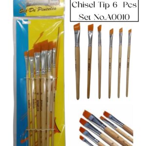 Artist Brush Chisel Tip 6 Pcs Set No.A-0010