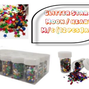 Glitter Star / Moon / Heart M/C (12 Pcs Jar)