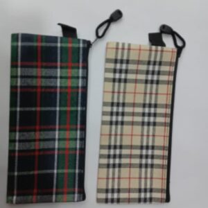 Zipper Pouch Cloth Checks Print A/6 No.1831