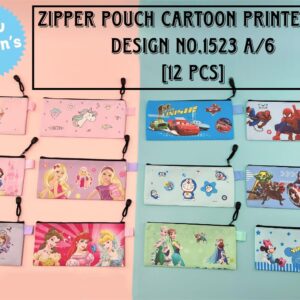 Zipper Pouch Cloth Mix Print A/6 No.1523