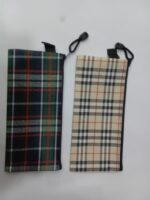 Zipper Pouch Cloth Checks Print A/6 No.1831 - Image 2