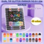 Dual Tip Glitter Marker No.SY-229 (24 Colour)