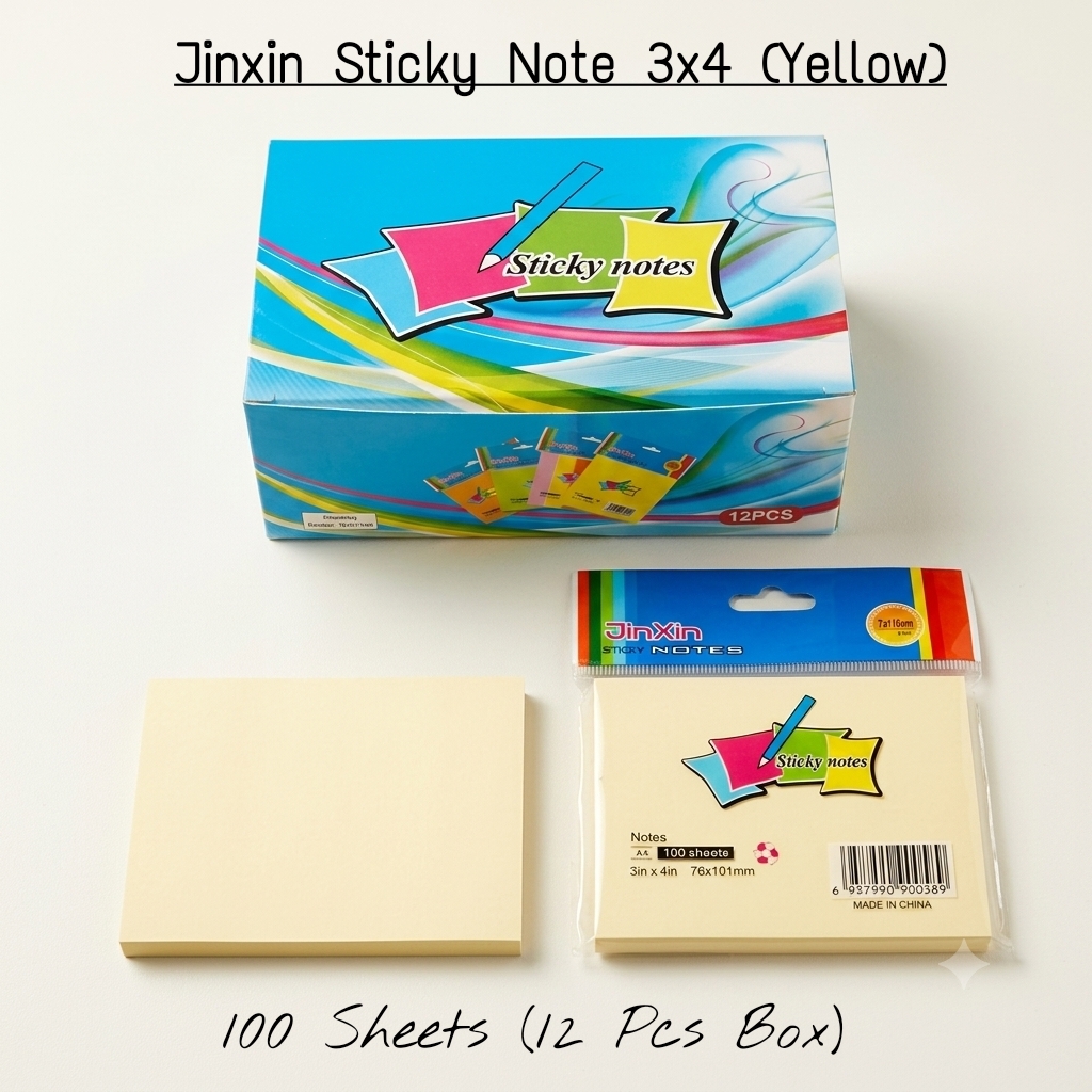 0fb12202-44df-4bd1-ad69-137871d03126 Jinxin Sticky Note Yellow 3X4 (A4-Y) - Image 1