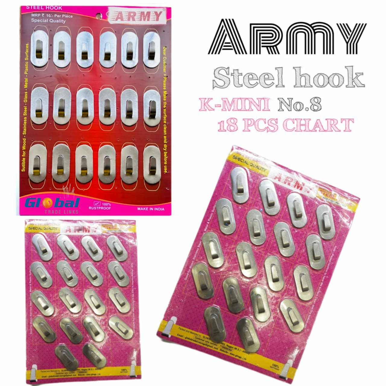 2025/12/1000001582.jpg Army Steel K-Mini Hook (18 pc card) - Image 1