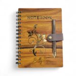 Wooden Cover Spiral Diary With Pen A/5 - Image 6