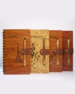 Wooden Cover Spiral Diary With Pen A/5 - Image 4
