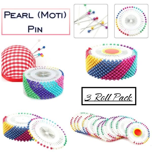 Pearl (Moti) Pin - 3 Roll pack