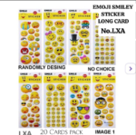 Emoji Smiley Sticker Long Card No.LXA