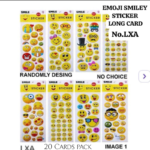 Emoji Smiley Sticker Long Card No.LXA