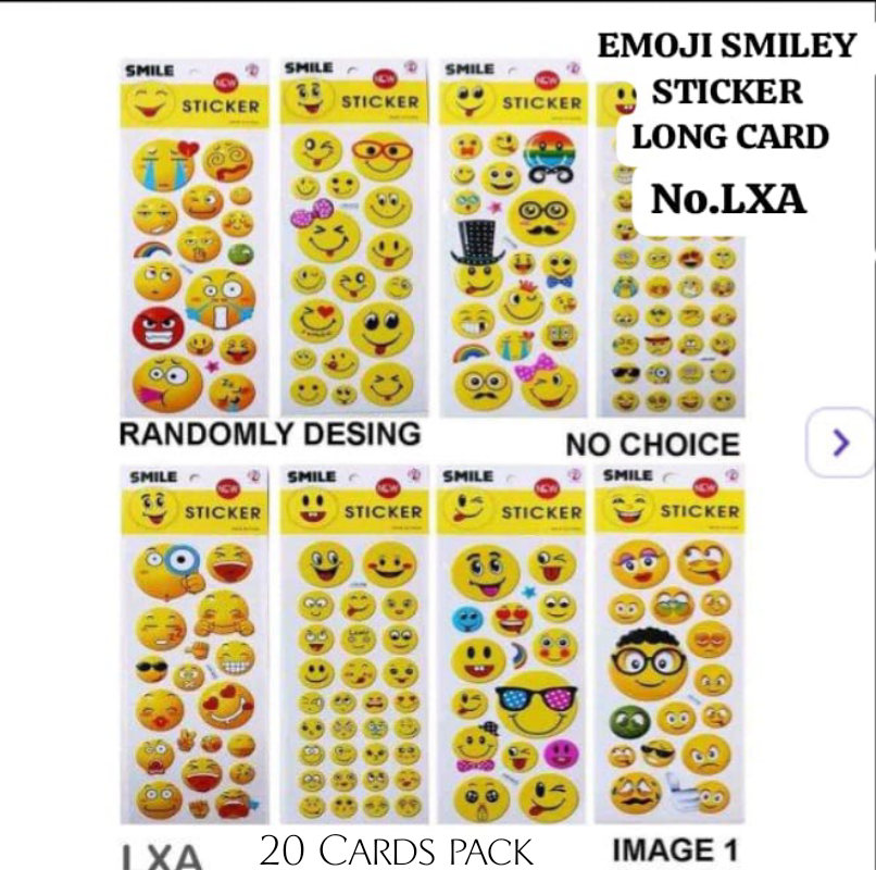 2025/12/1000185267.png Emoji Smiley Sticker Long Card No.LXA - Image 1