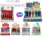 10 In 1 Character Head Ball Pen-Mix Character Head