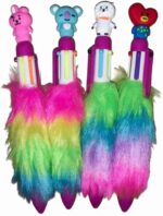 6 In 1 Feather Ball Pen With Character Head - Image 3