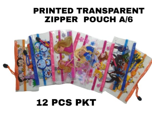 Printed Transparent Zipper Pouch A/6 No.1300