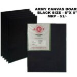 Army Canvas Board - 6''X8'' Inch Black