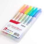 Flash Silver Highlighter Marker Pen No.RM-1505-6 (6 Pcs) - Image 4