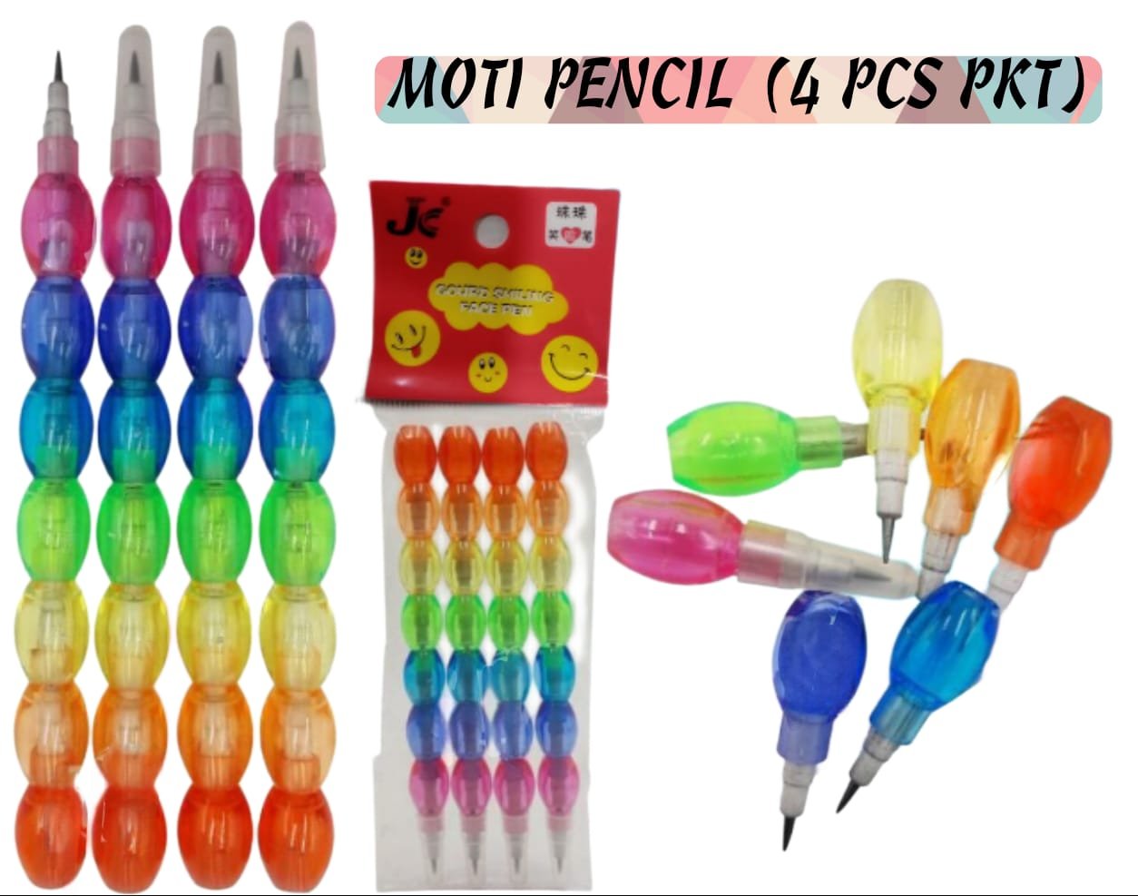 3754beed-fe21-4c78-bea9-b783925a7a30.jpg Moti Pencil (4 Pcs Pkt) - Image 1