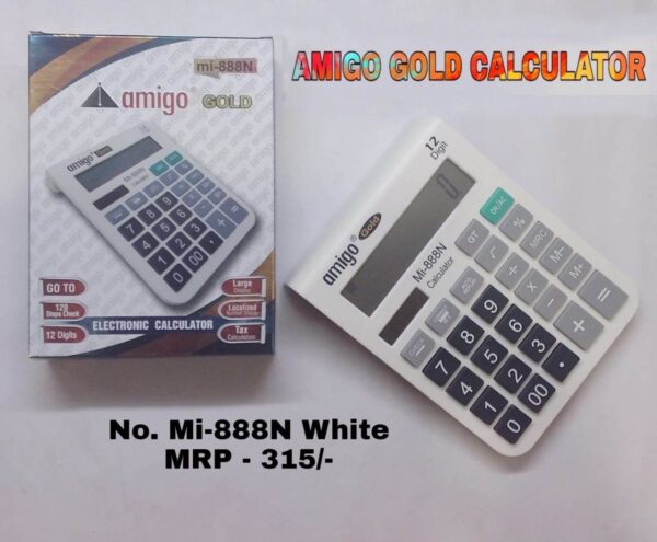 Amigo Gold Calculator No. MI-888N White