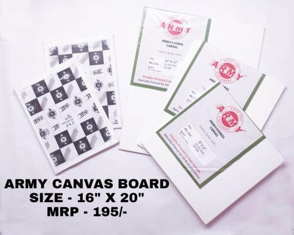 Army Canvas Board - 16"X20" Inch White