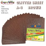 Craft Villa A/3 Glitter Foam Sheet Non Gumming – Brown