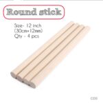 Wooden Round Stick 12mm – 12 Inch (4 Pc) WRS-4