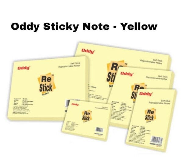 Oddy Re-Stick Note Yellow Code - RS 3X3