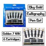 SKY Gold Calligraphy Pen Set 7 Nib (Golden)